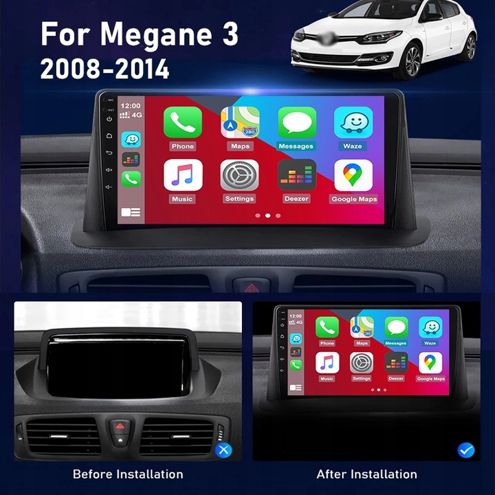 RADIO 2DIN ANDROID RENAULT MEGANE 3 2008-2014 4G 