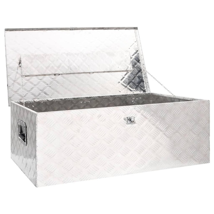 VIDAXL BOÎTE VERS STOCKAGE ARGENTÉE 100X55X37 CM, ALUMINIUM