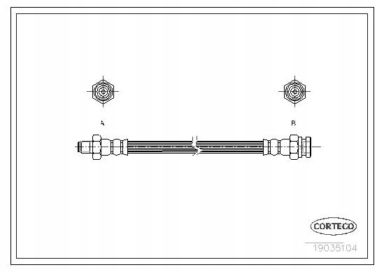 CORTECO 19035104 CABLE DE FRENADO PARTE DELANTERA MITSUBISH 