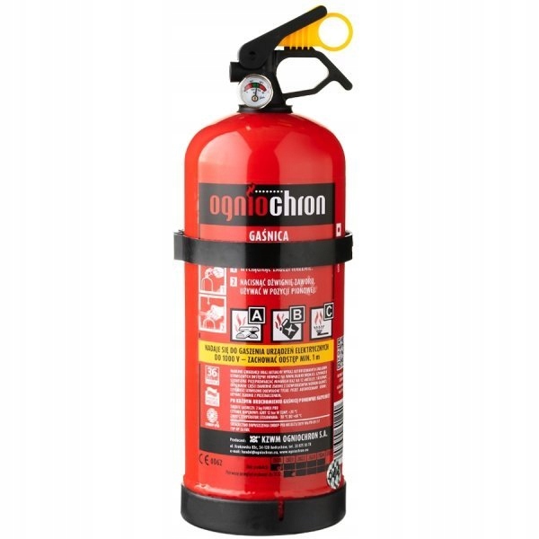 EXTINGUIDOR DE POLVO DE AUTOMÓVIL 2KG ABC MANOMETR PERCHERO OGNIOCHRON 2024 