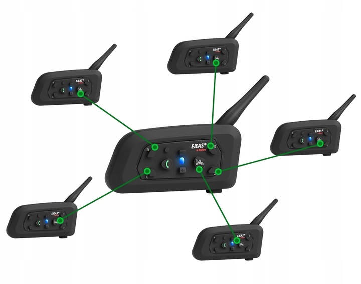 2 PIEZAS INTERKOM INTERCOM PARA MOTOCICLETA EJEAS V6 PRO BT5 