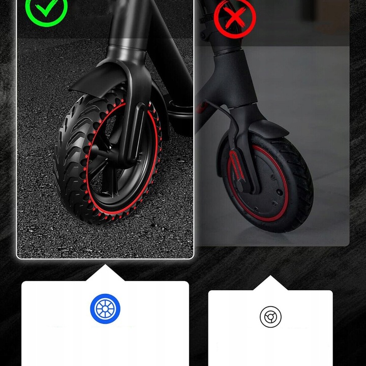 2 PIEZAS NEUMÁTICOS PARA HULAJNOGI ELEKTRYCZNEJ, 8,5 INTEGRO NEUMÁTICOS E-SCOOTER, PELNA GOMA 