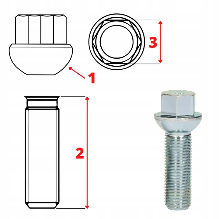 TORNILLOS 12X1,5 PARA DISCOS BOLA DL. 24MM JUEGO 20SZT 