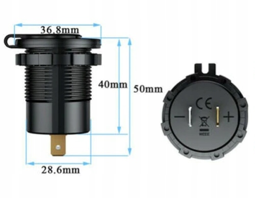 KROVIKLIS AUTOMOBILIS 2X USB QC3.0 VOLMETRAS 3A nuotrauka 13