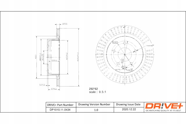 DRIVE+ DISCOS DE FRENADO 2 PIEZAS PARTE TRASERA NISSAN QASHQAI 2.0D 07-13 