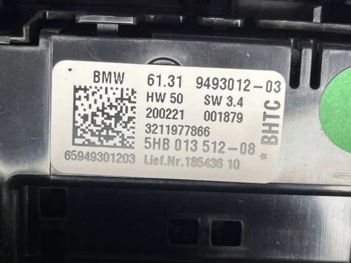 BMW OE 9493012 3' G20 PANNEAU CLIMATISATION GRILLE CONDUIT D'AIR ARRIÈRE ARRIÈRE