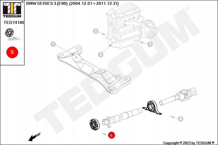 AXLE SWIVEL ELASTIC SHAFT PROPULSION FRONT (SRUBY, DISTANCE HOLES 