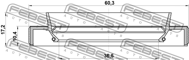 MASTIC D'ÉTANCHÉITÉ 36.5X60.3X10.4X17.2 FEBEST 95HBY-38601017X