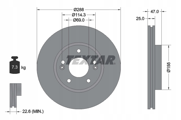 DISQUE DE FREIN TEXTAR 92290503 photo 2 - milautoparts-fr.ukrlive.com