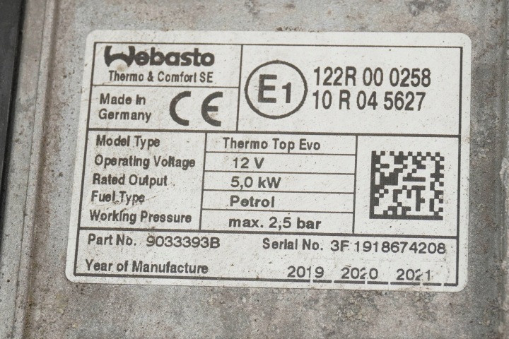 CHAUFFAGE DE STATIONNEMENT WEBASTO VW PASSAT B8 3Q0815005AA