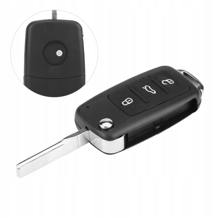CLÉ AUTOMOBILE AVEC TÉLÉCOMMANDE 434 MHZ ID48 ÉMETTEUR CHIPOWY 5K0837202AD