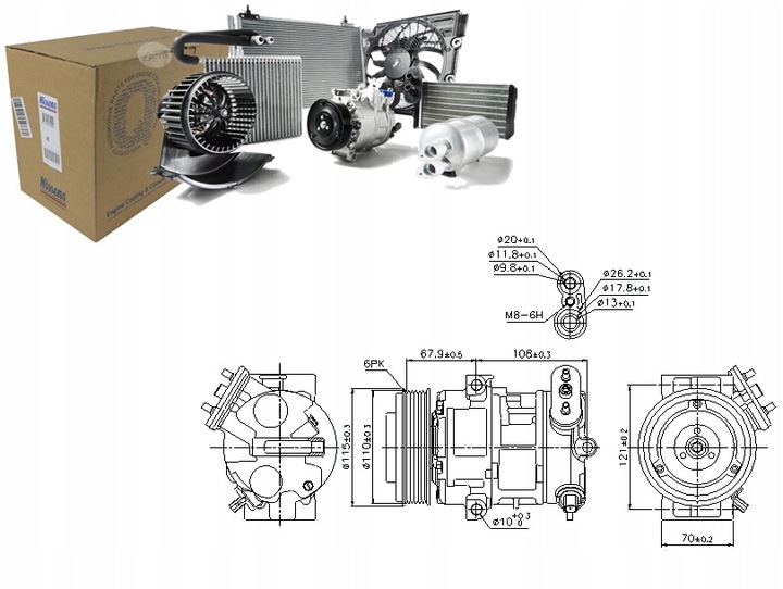 NISSENS 89126 KOMPRESOR, ACONDICIONAMIENTO 