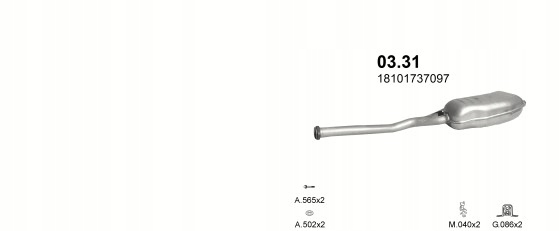 SILENCIEUX FINAL BMW 320I 95-99 323I 2.5 95- POLMO