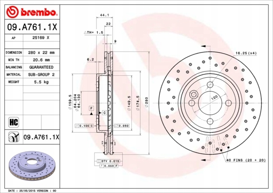 DISCOS ZAPATAS PARTE DELANTERA BREMBO MINI MINI CLUBVAN 