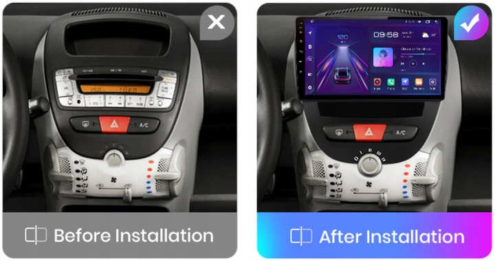 RADIO ANDROID NAVEGACIÓN VQ230 QLED CARPLAY LTE GPS TOYOTA AYGO 1 I 05-14 