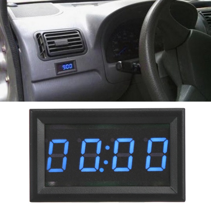 CONTADOR AUTO DIODO LUMINOSO LED DIGITAL RELOJ COCHES 