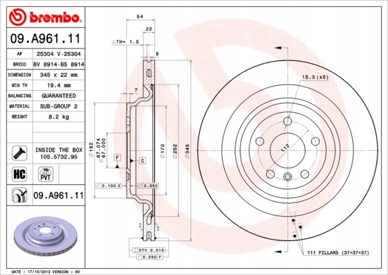 DISCOS ZAPATAS PARTE TRASERA BREMBO MERCEDES CLASE M 