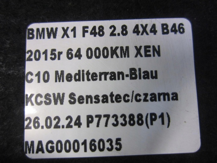 BMW X1 F48 F44 F45 F39 PROTECCIÓN LATERAL BASTIDOR DERECHA 51757290804 7290804 