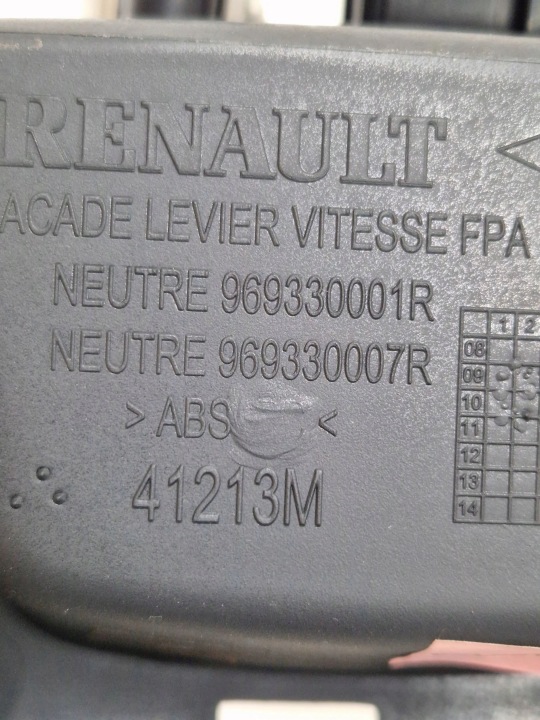 RENAULT SCENIC III GRAND SCENIC III 2012 AUTRES ÉLÉMENTS TUNNELS CENTRAL