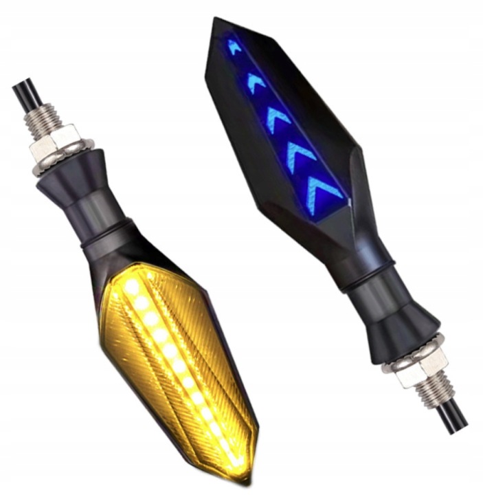 CLIGNOTANTS MOTOCYCLETTE NOIR 12 DIOD LED DISJONCTEUR FEUX STOP 2 PCS