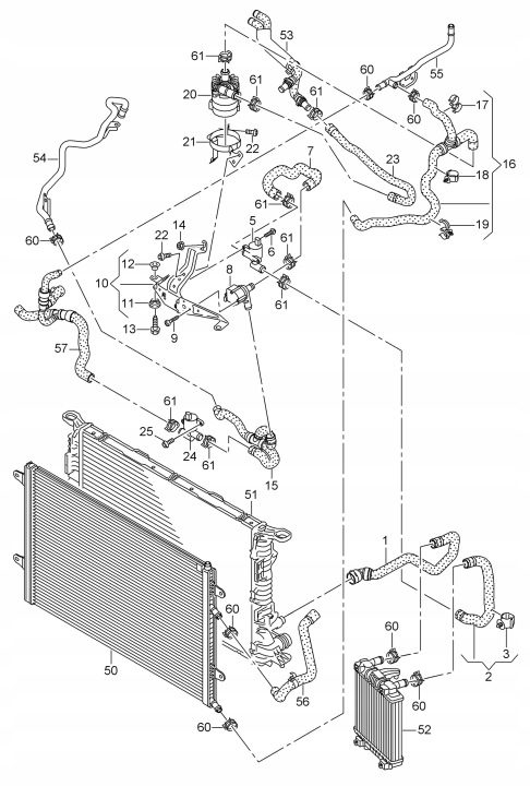 AUDI A8 S8 D4 4H 2015 FIL TUYAU RADIATEUR