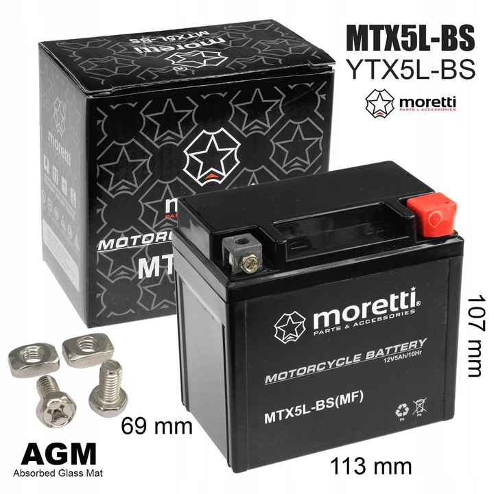 BATERÍA PARA SCOOTER MOTOCICLETA ZELOWY AGM GEL WTX5L MTX5L-BS YTX5L 5AH POTENTE 