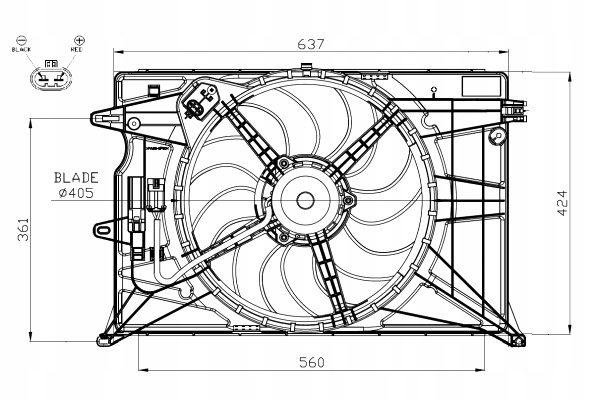 VENTILADOR DEL RADIADOR CON CUERPO FIAT 500X JEEP RENEGADE 1.3D 1.4 