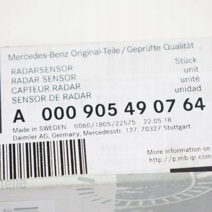 CAPTEUR RADAR DISTRONIC MERCEDES ESSENCE E W212 ORIGINAL NEUF