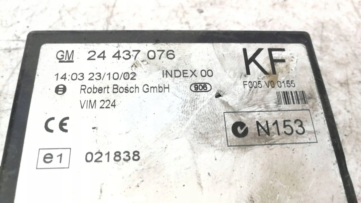 MODULE CONFORT OPEL ASTRA G BERLINE COMPACTE (F48_, F08_) 021838 2.0L DIESEL 74KW