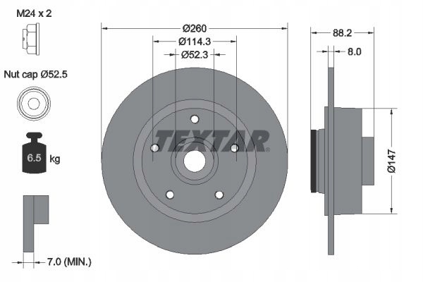 TEXTAR 92195903 DISCO DE FRENADO 