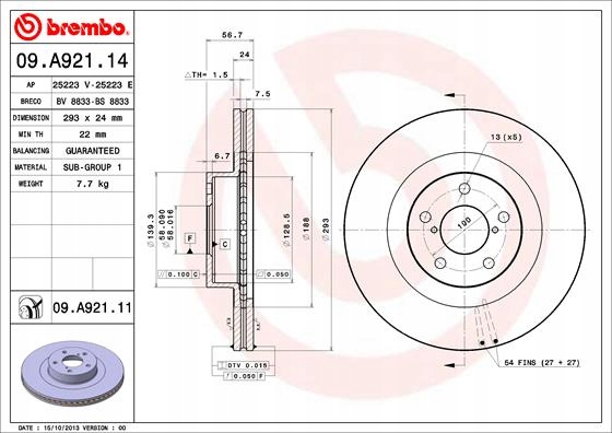 DISCOS ZAPATAS PARTE DELANTERA BREMBO SUBARU IMPREZA UNIVERSAL 