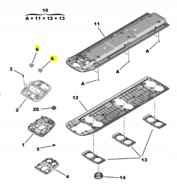SUPPORT COMMUTATEUR CONSOLES OPEL ZAFIRA LIFE OE 8146 CW