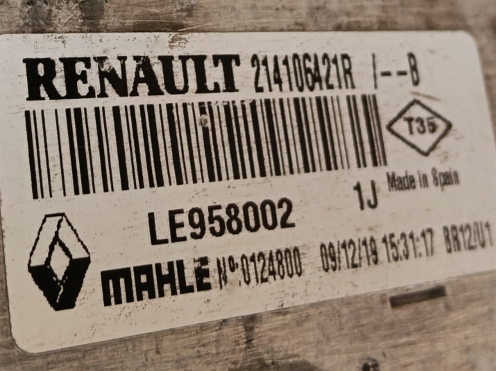 ENSEMBLE RADIATEURS CONDUITES DE DÉRIVATION DACIA DUSTER SANDERO 1.5 BLUE DCI 2018-214106421R