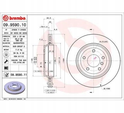 BREMBO DISQUE FREIN BMW 3 E46 99- ARRIÈRE
