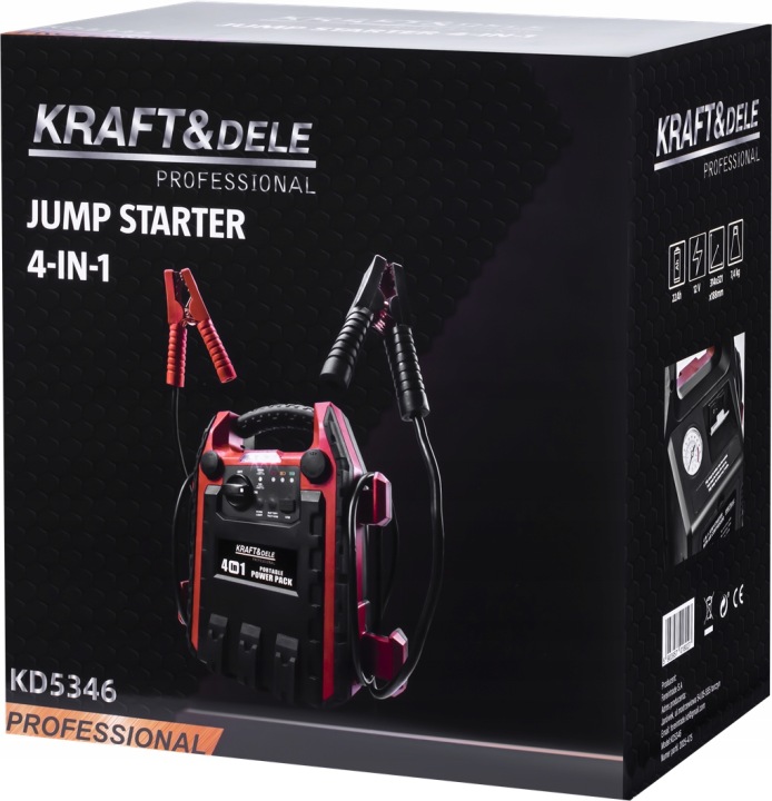 JUMP DÉMARREUR KRAFT&DELE 1200A 22AH 12V AVEC COMPRESSEUR I OSWIETLENIEM