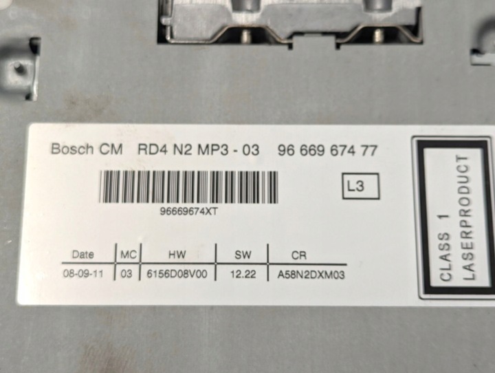 RADIO AUTOMOBILE PEUGEOT 3008 2011 9666967477