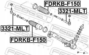 PROTECCIÓN JUNTA DE VELOCIDAD CONSTANTE ENGRANAJE DE DIRECCION PARTE DELANTERA FDRKB-F150 FEBEST 