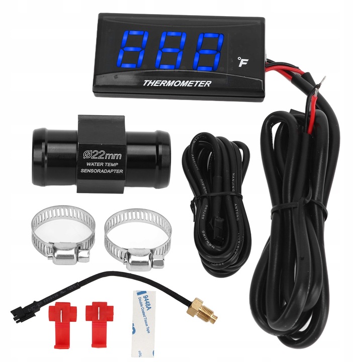 DC 12V INDICADOR TEMPERATURA DE AGUA LCD AZUL 