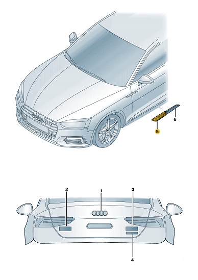 AUDI CON EMBLEMA ALAS S-LINE DERECHA A5 S5 