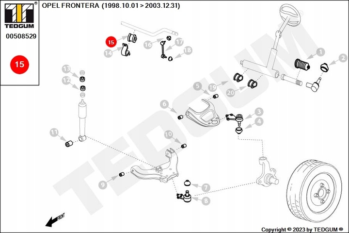 RUBBER STAB. OPEL P. MONTEREY 24MM 00508529 photo 13 - milautoparts-fr.ukrlive.com