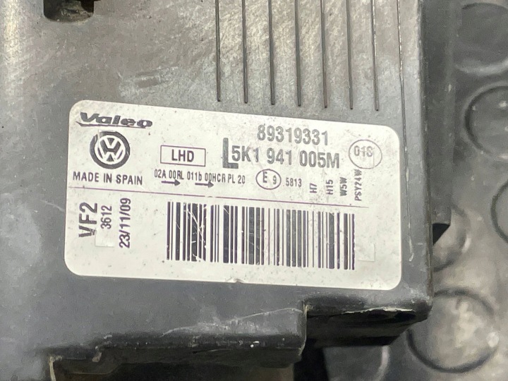 VW GOLF VI 6 5K1 08-13 PHARE GAUCHE AVANT AVANT