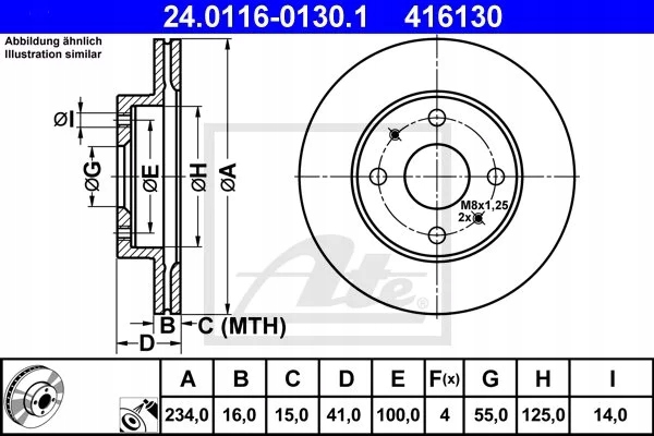 24.0116-0130.1 DISCO HAM.PRZOD DAIHATSU TREVIS 06- 