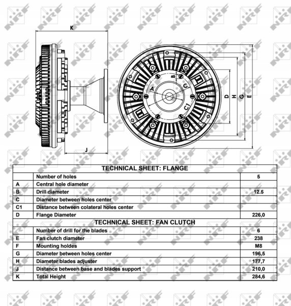 NRF 49017 EMBRAYAGE VENTILATEUR REFROIDISSEMENT