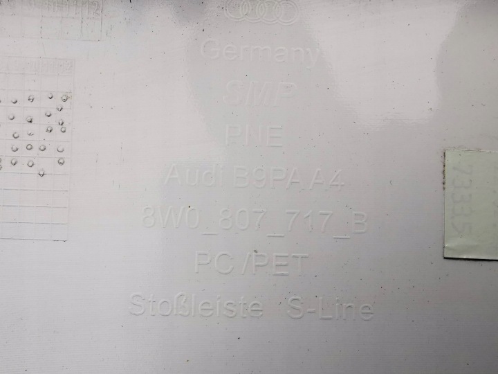 AUDI A4 S4 B9 8W0 S-LINE LIFT 19- SPOILER INFÉRIEUR PARE-CHOCS AVANT 8W08077