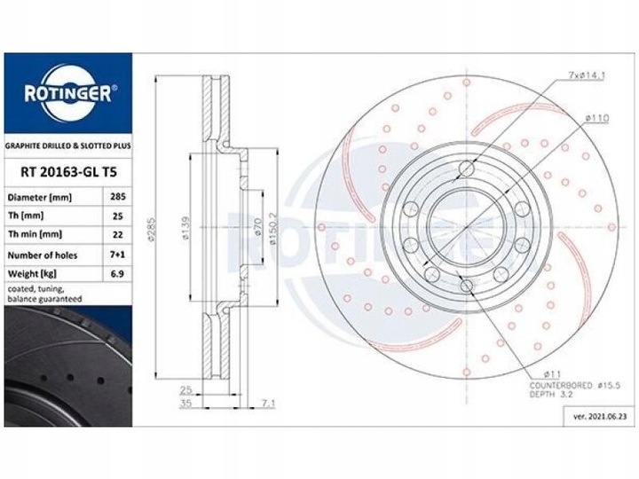 DISCOS PARTE DELANTERA FIAT CROMA II 1.8-2.2 05-11 