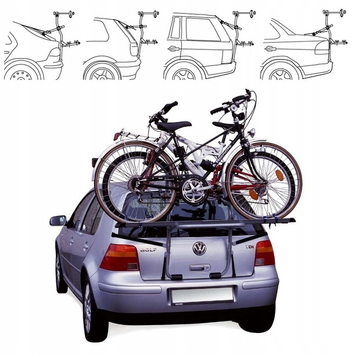 MALETERO BICICLETAS AL TAPA DE MALETERO PLEGADIZO AL 3 BICICLETAS PARA TOYOTA YARIS 2011-2019 