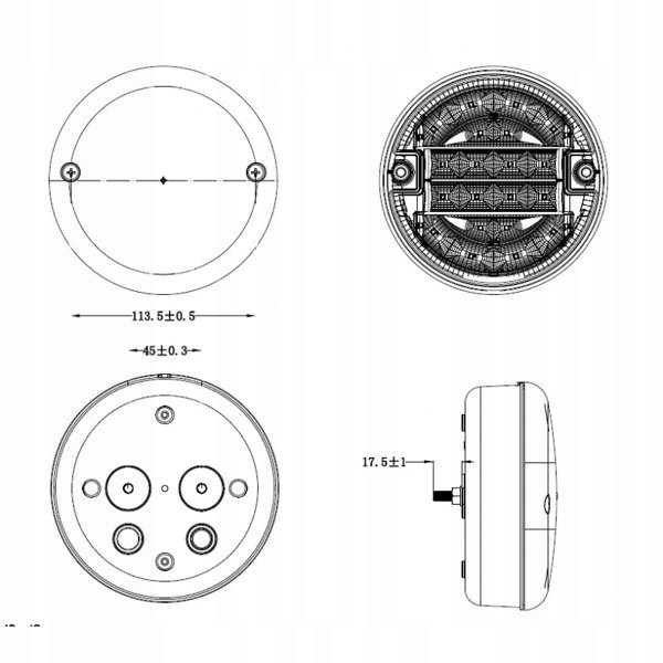 L2087 FARO PARTE TRASERA GEMELA DIODO LUMINOSO LED NIEBLA 12-24V 