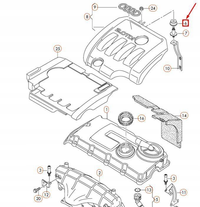 AUDI A3 8P PROTECTION MOTEUR GROMET ORIGINAL