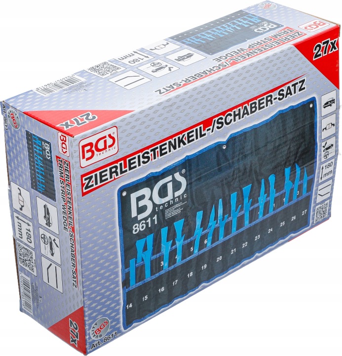 BGS TECHNIC BGS 108611 OUTILS VERS USUWANIA OBRZEZY. KIT 27 PIÈCES