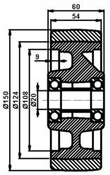 150X54/60-20 RUEDA SUJECIÓN JUNGHEINRICH 27634500 